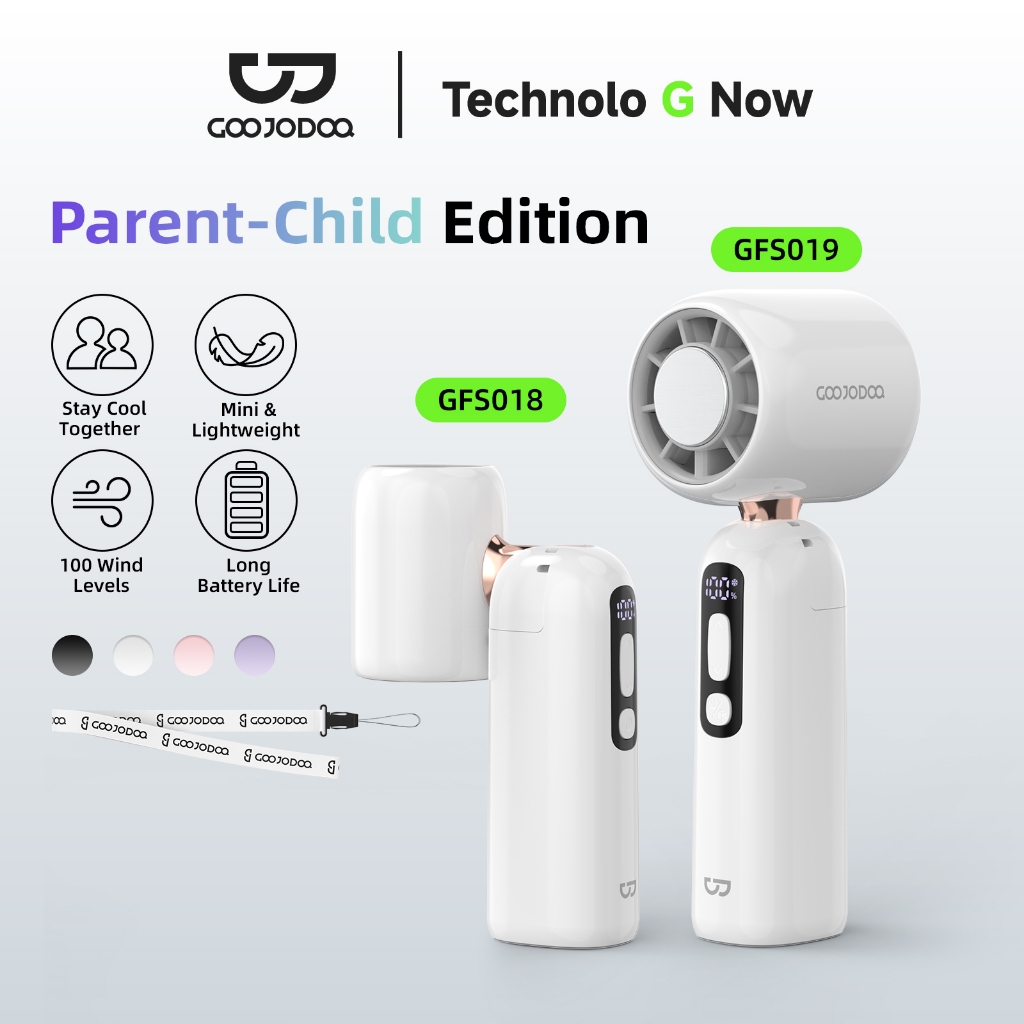 GOOJODOQ kipas angin es GFS019 Kipas Turbo PowerBank Kipas genggam mini berkecepatan tinggi 4000 mAh