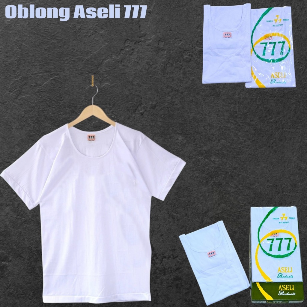 ( 1 Pcs ) Kaos Oblong Pakaian Dalam Dewasa Merk 777 | Kaos Dalam Oblong Pria 777 polos oblong JUMBO 