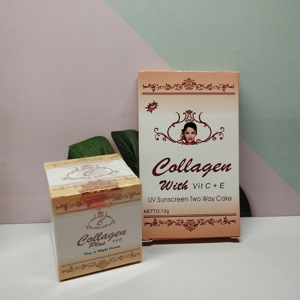 Paket cream collagen susun + bedak collagen twc