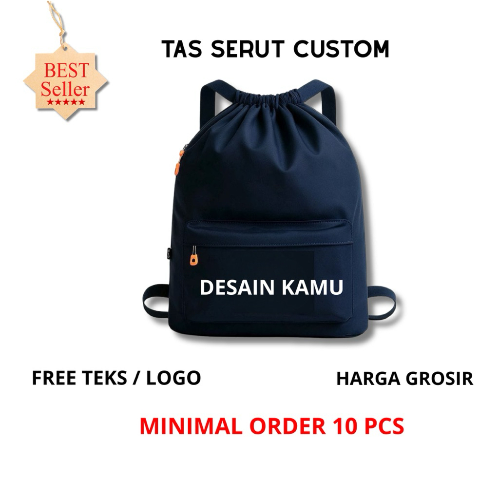TAS SERUT CUSTOM | STRINGBAG | Tas gendong serut (unisex)