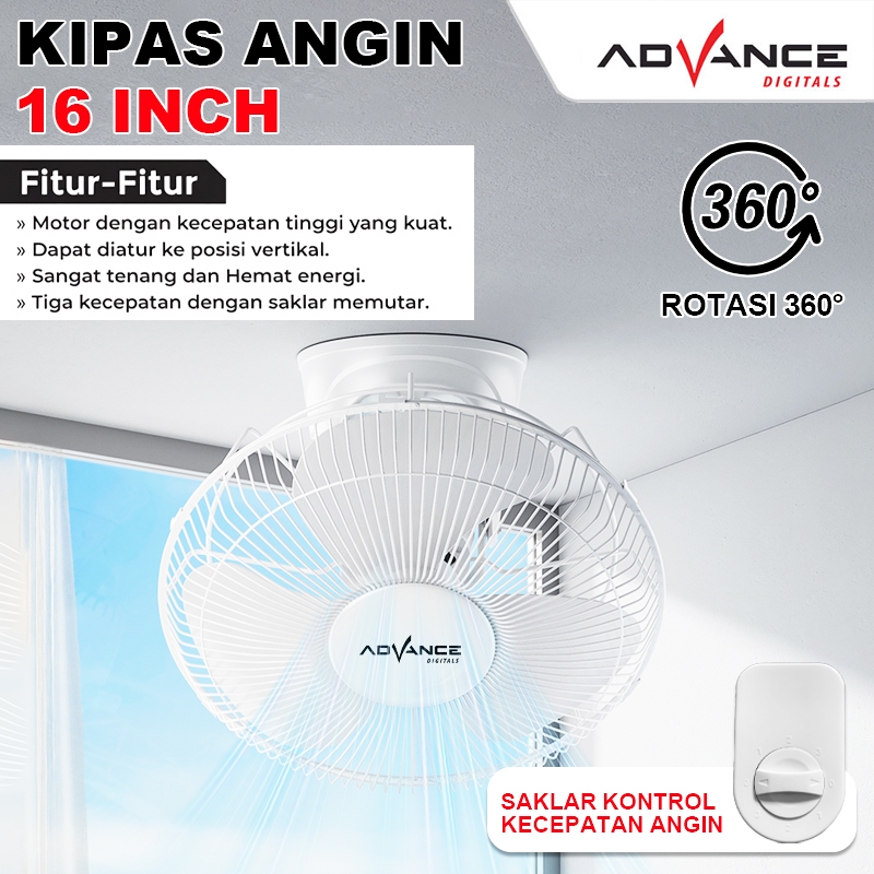 Advance Orbit Fan 16 Inch Baling Besi Auto Fan 16 OB Kipas Angin Plafon Ceiling Fan 16"