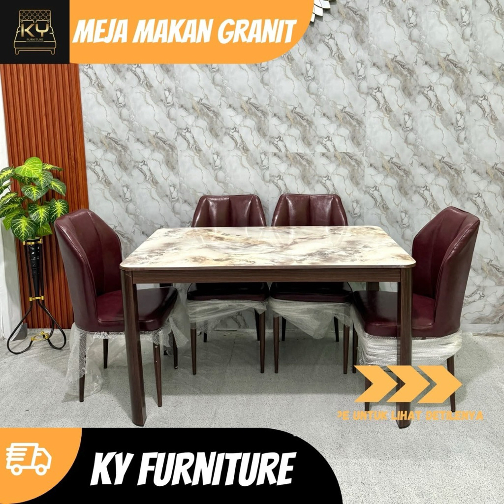 Meja makan Granit 4 Kursi