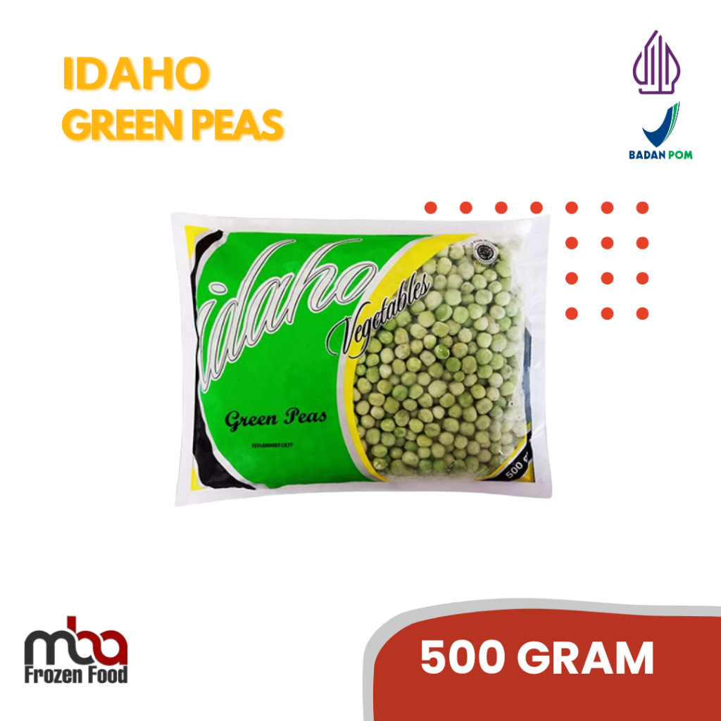 IDAHO Green Peas 500 Gram /Kacang Polong /Kacangpolong /Greenpeas /Masakan /Camilan /Bahanmasak /Fro