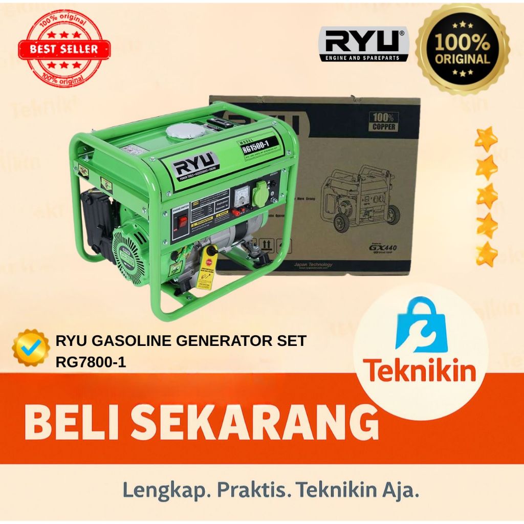 RYU GASOLINE GENERATOR SET RG7800-1.