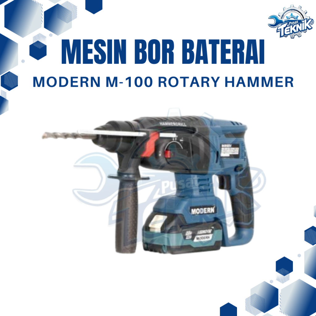 Mesin Bor Rotary Hammer Battery Cordless Modern M100 / Bor Bobok Beton