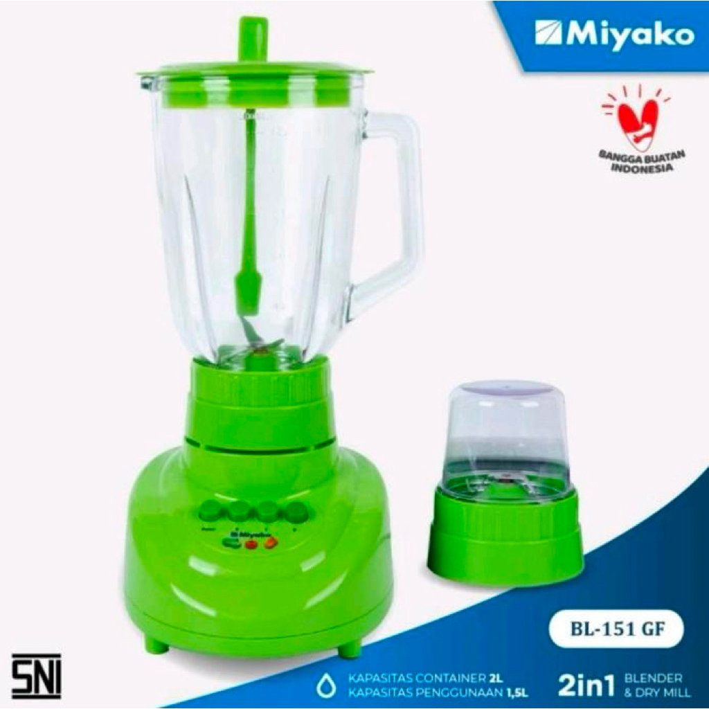 BLENDER MIYAKO 151 GF -BLENDER MIYAKO 2IN1 - BLENDER MIYAKO GELAS KACA - BLENDER MURAH - MIYAKO 151G