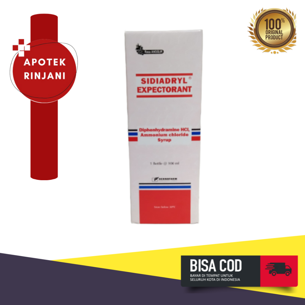 SIDIADRYL EXPECTORANT OBAT BATUK 60 ML & 100ML
