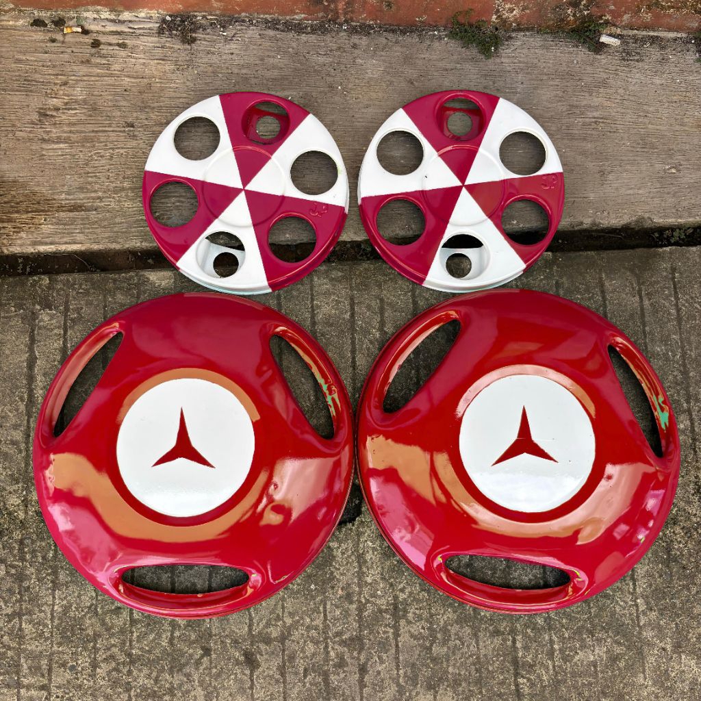 WELDOP WILDOP COUPLE SET DONAT MERSY SMILE MOTIF SILANG TRUCK CANTER ENGKEL RING15 DAN 16 PLAT BESI