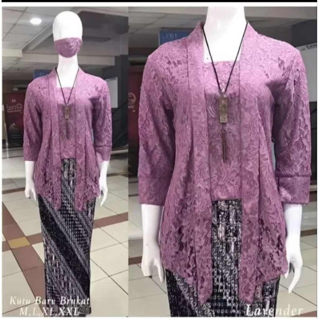 Set Kebaya Kutubaru Modern Kebaya Kutubaru Brokat Baju Kondangan Wanita Kekinian Ukuran Jumbo