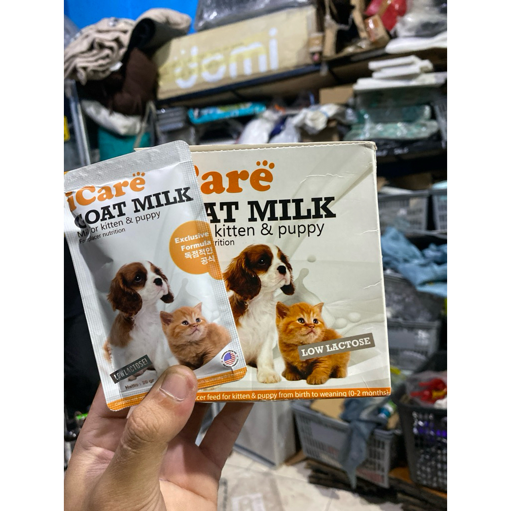 ICare Goat Milk Puppy & Kitten Sachet - Susu Anak Kucing dan Anjing Kemasan Sachet