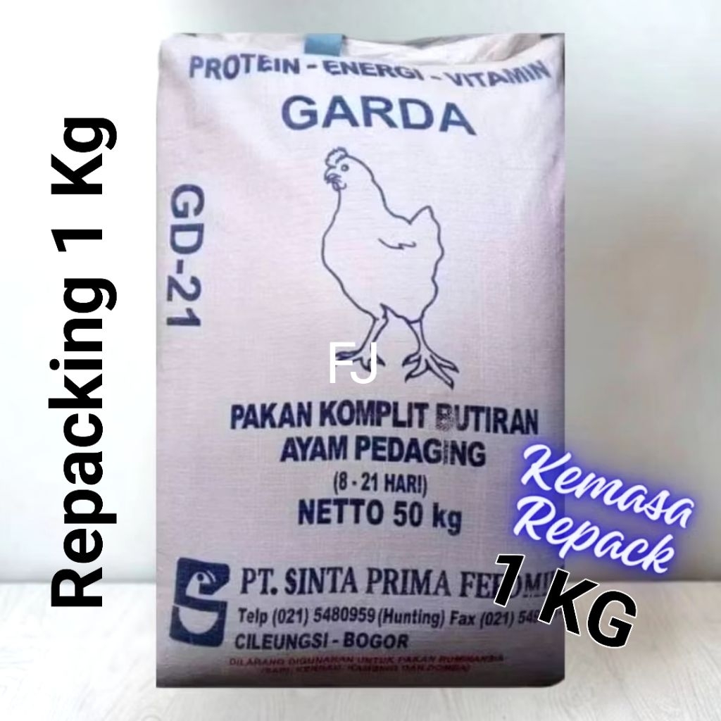 Pur ayam pedaging GARDA GD-21 SINTA Pakan ayam pedaging Repack 1 Kilo Gram