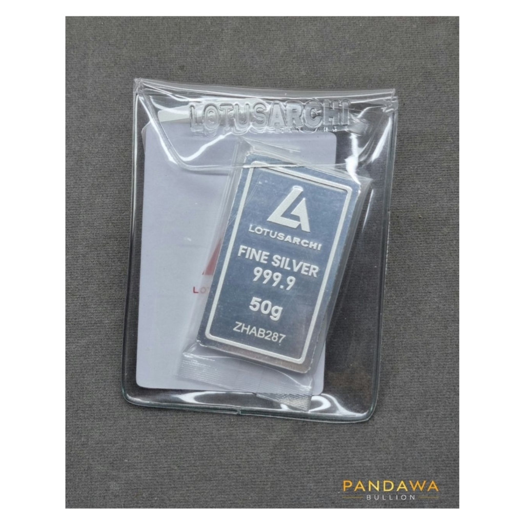 perak batangan lotus archi fine silver bersertifikat 50gr