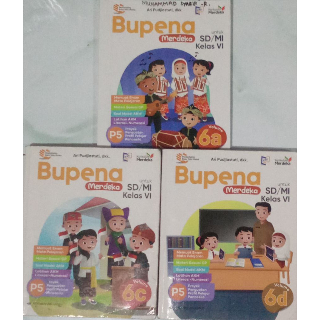 Bupena merdeka vol 6a 6c 6d SD/MI kls 6 kurikulum merdeka (bekas)