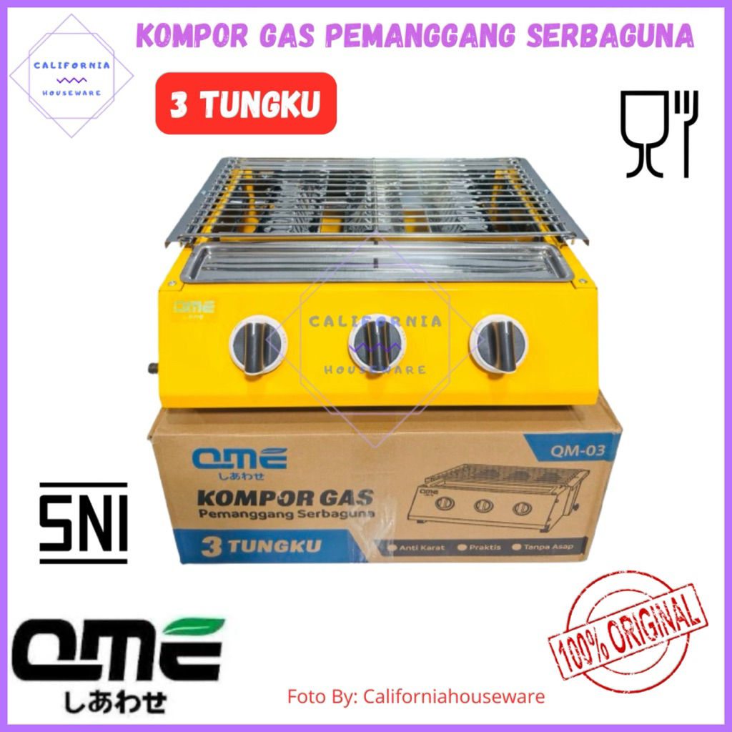 Kompor Panggangan Sosis 3 Tungku / Kompor Pemanggang Serbaguna 3 Tungku / Kompor Panggang 3 Tungku Q