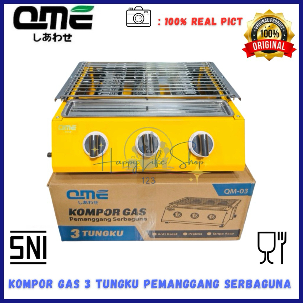 Kompor Panggangan Sosis 3 Tungku / Kompor Pemanggang Serbaguna 3 Tungku / Kompor Panggang 3 Tungku Q