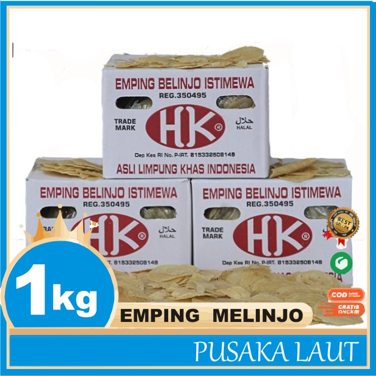 Emping Melinjo Istimewa HK Asli Limpung 1kg - Keripik Mentah Emping / Emping Melinjo Tipis
