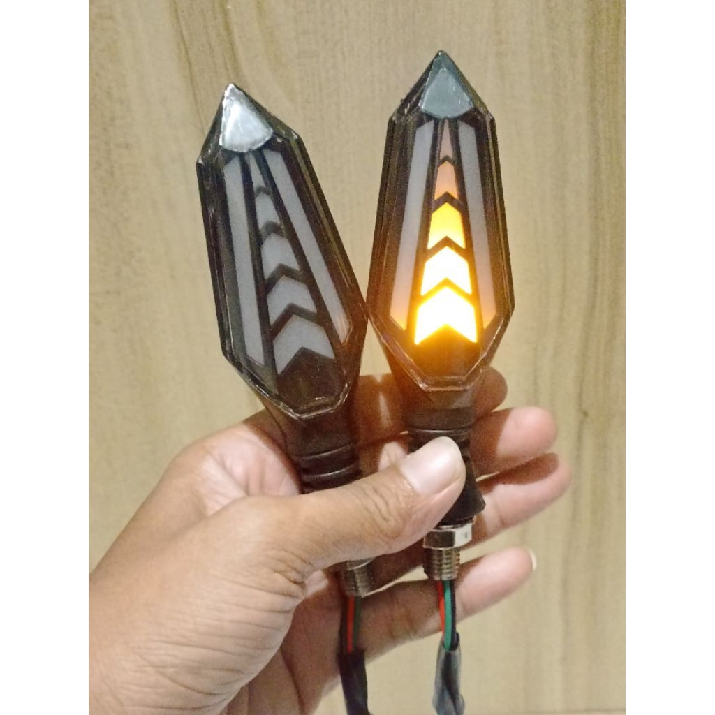 Set Lampu sein running Sein running LED 2 sisi 2 mode universal semua motor RX-King Vixion Thunder T