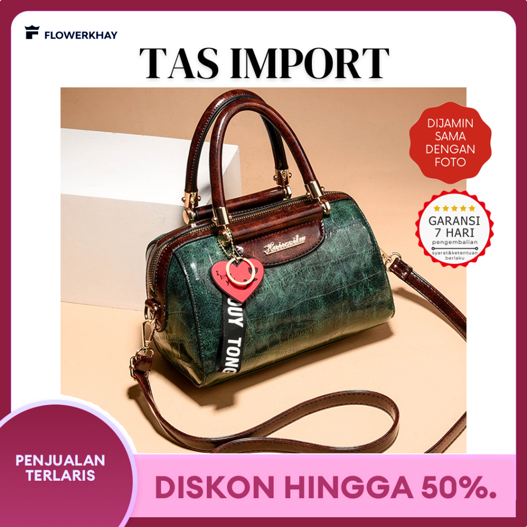 Tas Wanita Terbaru Selempang Mewah Wanita bahan Kulit buaya Import Pesta anti air