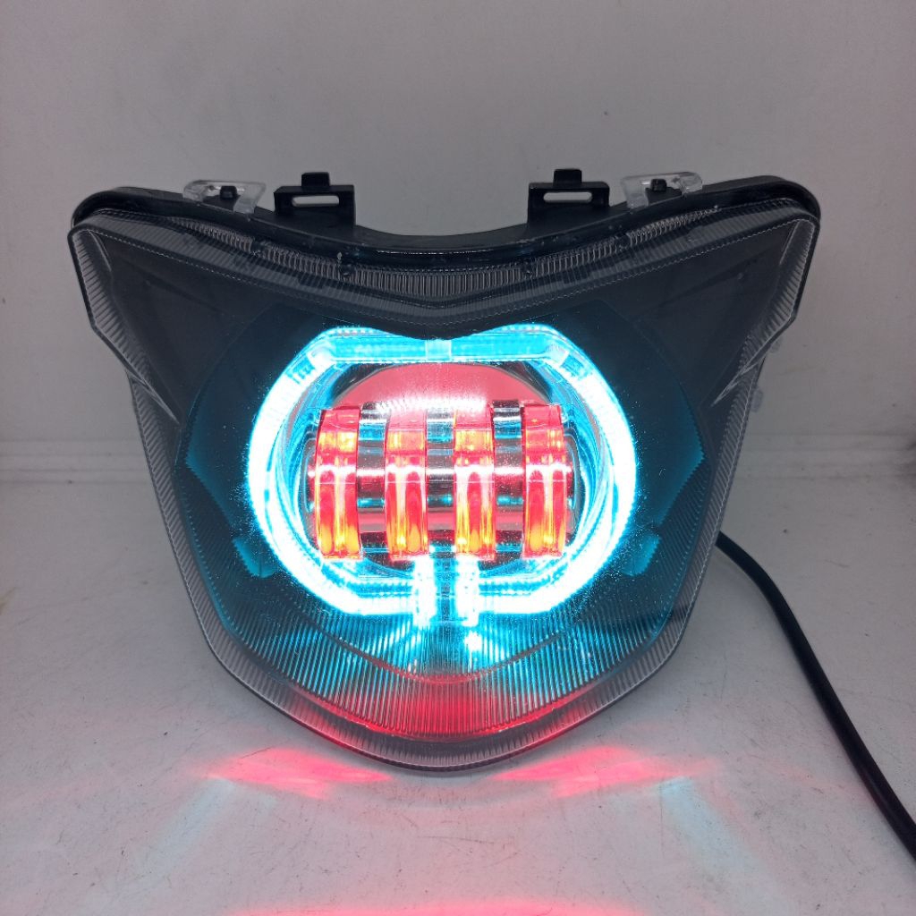 REFLEKTOR LAMPU DEPAN JUPITER MX KING V1 MX KING OLD PLUS LAMPU PROJIE 4LENSA FULLSET