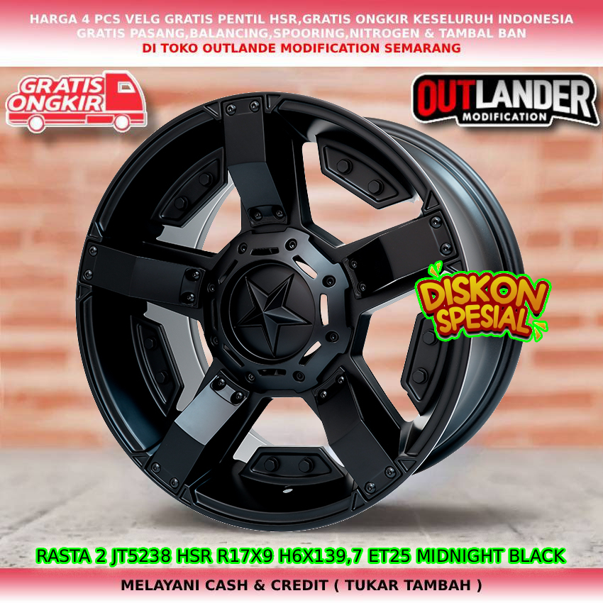 Velg ring17 velg semi offroad velg mobil Blazer| Terrano| Strada| Triton| dll velg hsr rasta 2 R17