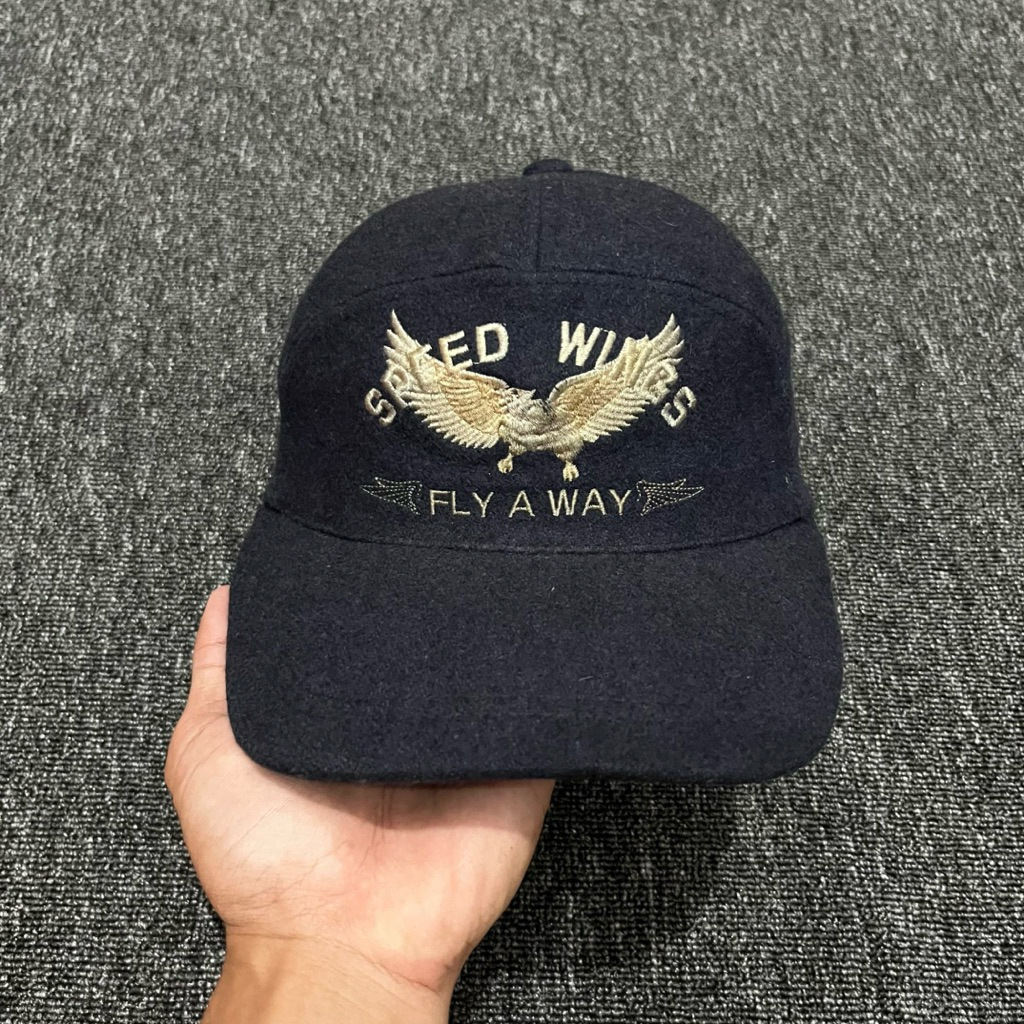 VINTAGE 7 PANEL HAT SPEED WINGS FLY AWAY