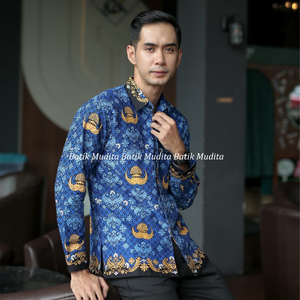 Batik Mudita Batik Korpri Pria Tahun 2022 Terbaru Bahan Katun Printing C40S Lapis Furing Original