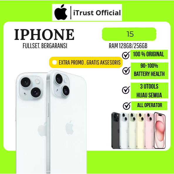 IP 15 128GB 256GB SECOND FULLSET ORIGINAL MULUS NORMAL NO MINUS BERGARANSI