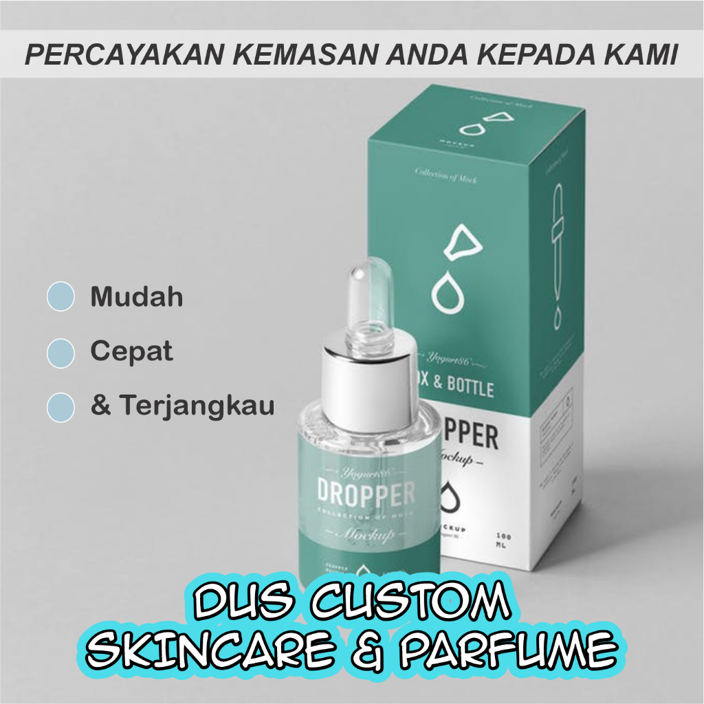 Cetak Dus Kosmetik  Box Kosmetik Custom Dus Parfume minimal Order 100pcs
