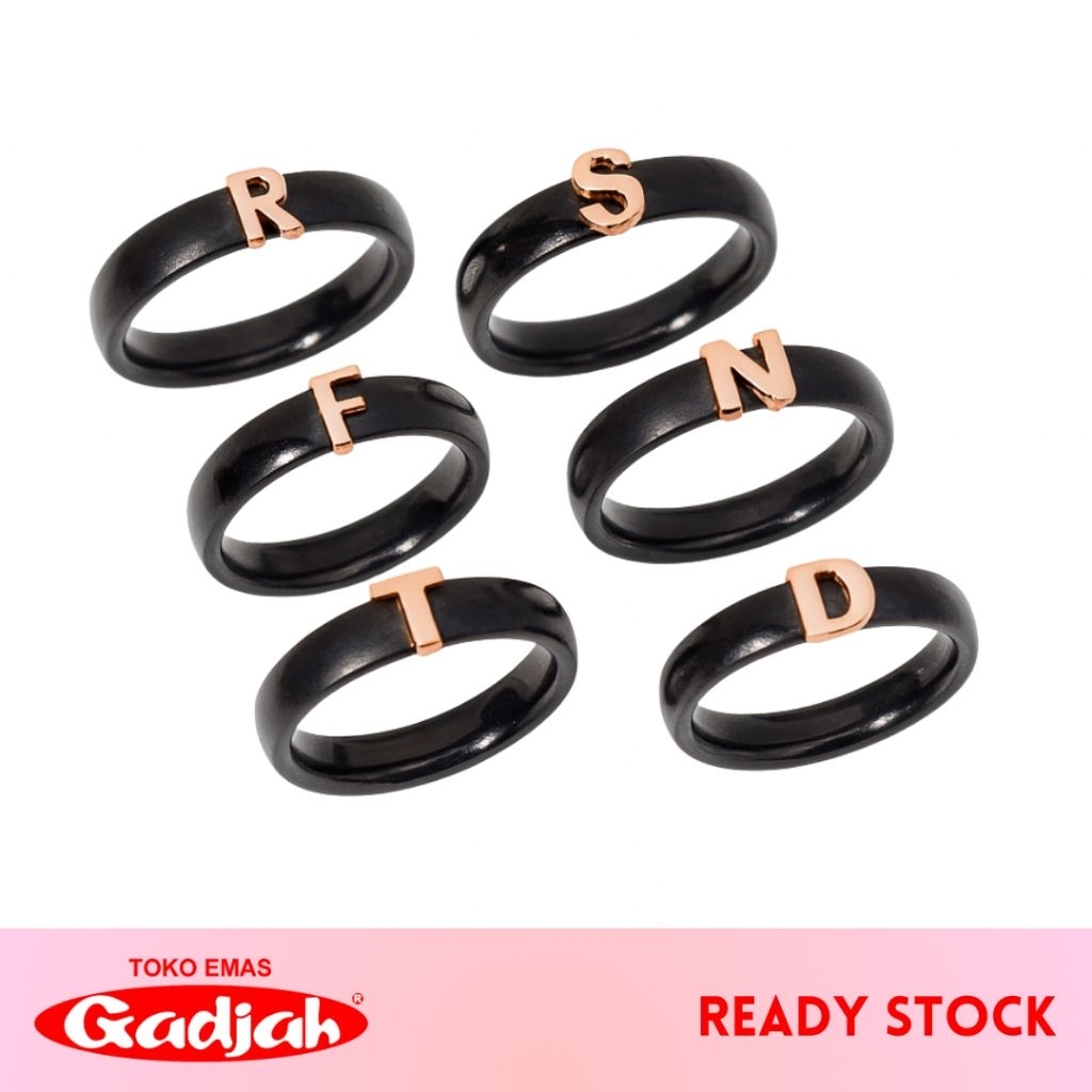 Cincin Keramik Fashion Emas Huruf 16 K - Toko Emas Gadjah