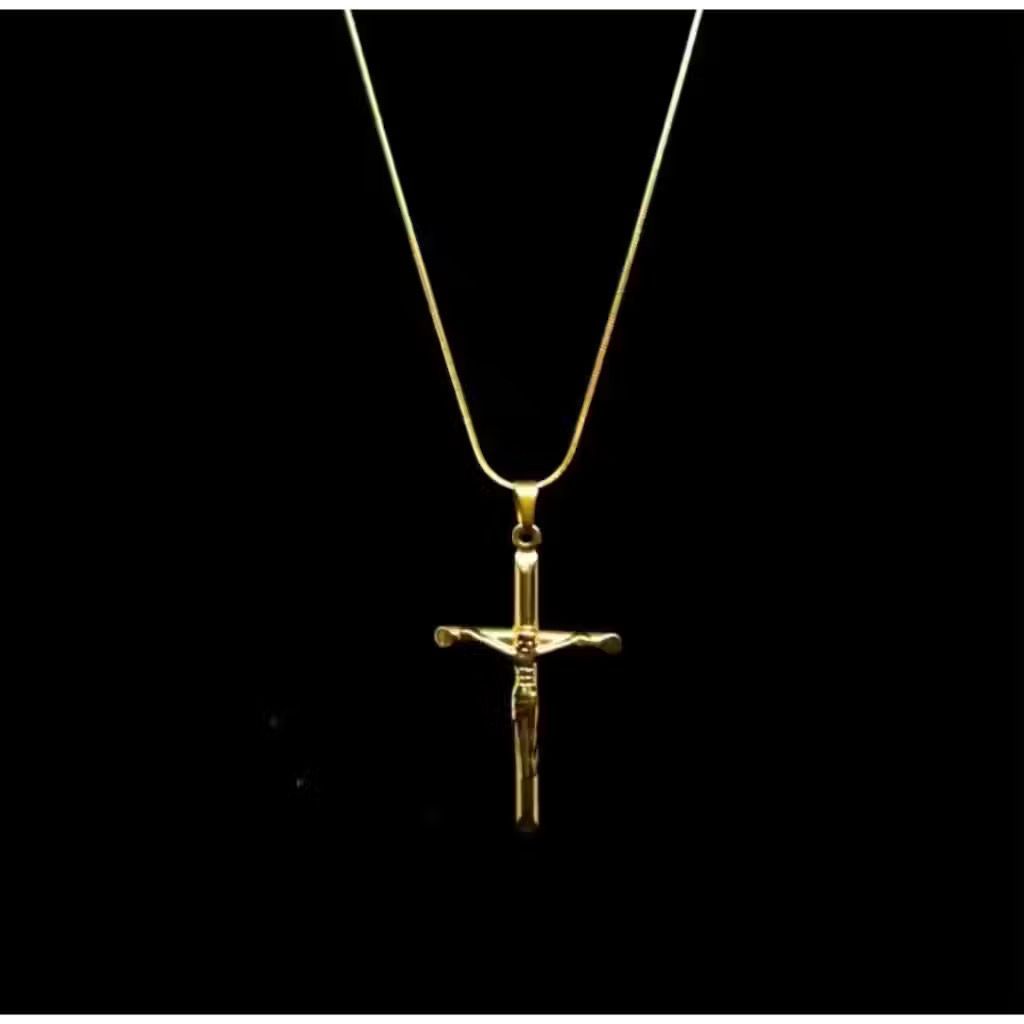 Kalung Titanium Salib Anti Karat Unisex || Kalung Titanium Salib Unisex Anti Karat Luntur