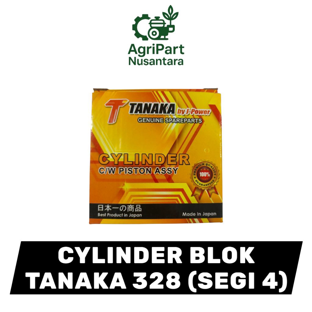 Cylinder Blok Tanaka 328 (Segi 4) by J-Power – Blok Silinder + Piston Assy Mesin Potong Rumput