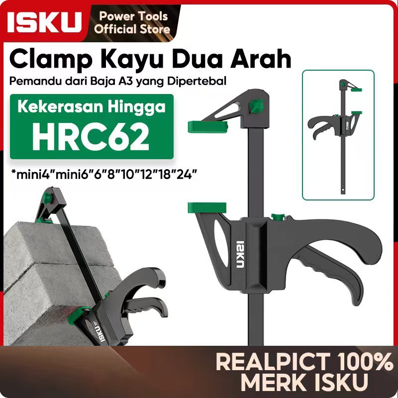 ISKU F Clamp Alat Klem Penjepit Kayu Panjang 6-24 inch Catok Klem F Alat Press Kayu Mini Klem Kayu