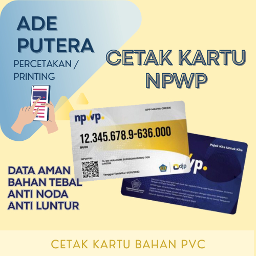 Cetak Kartu NPWP bahan PVC