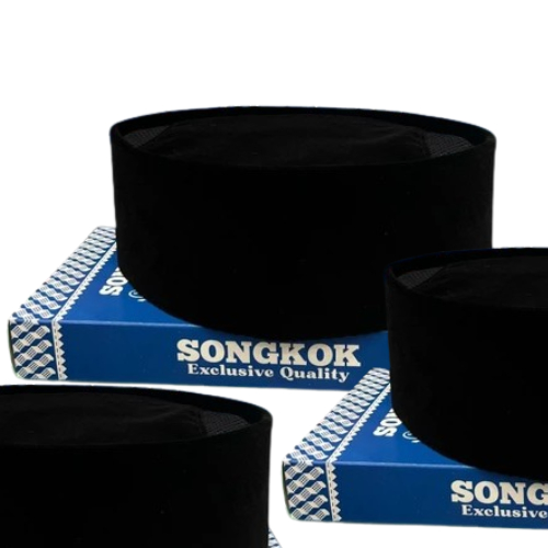 Peci Songkok Ac Hitam Polos Bludru Halus Songkok Nasional