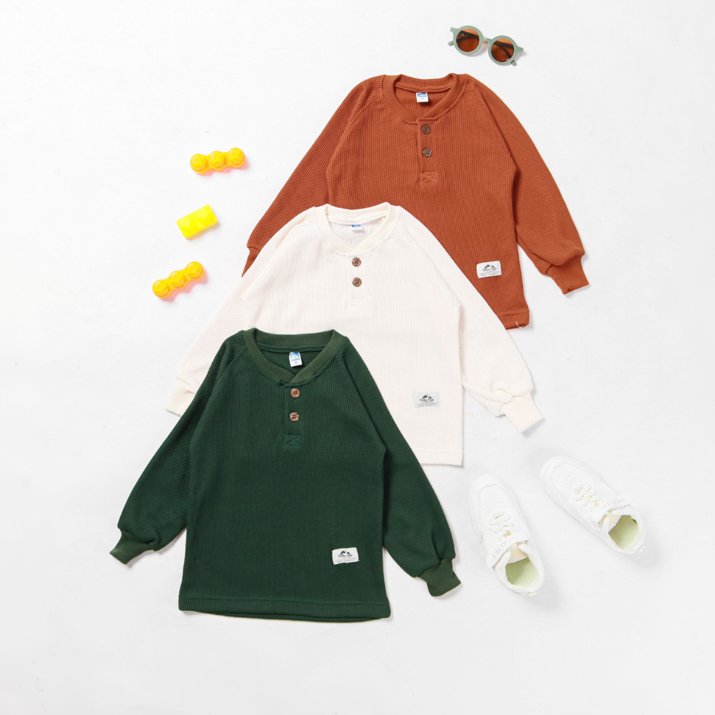 Balbokids Henley tee waffle knit anak