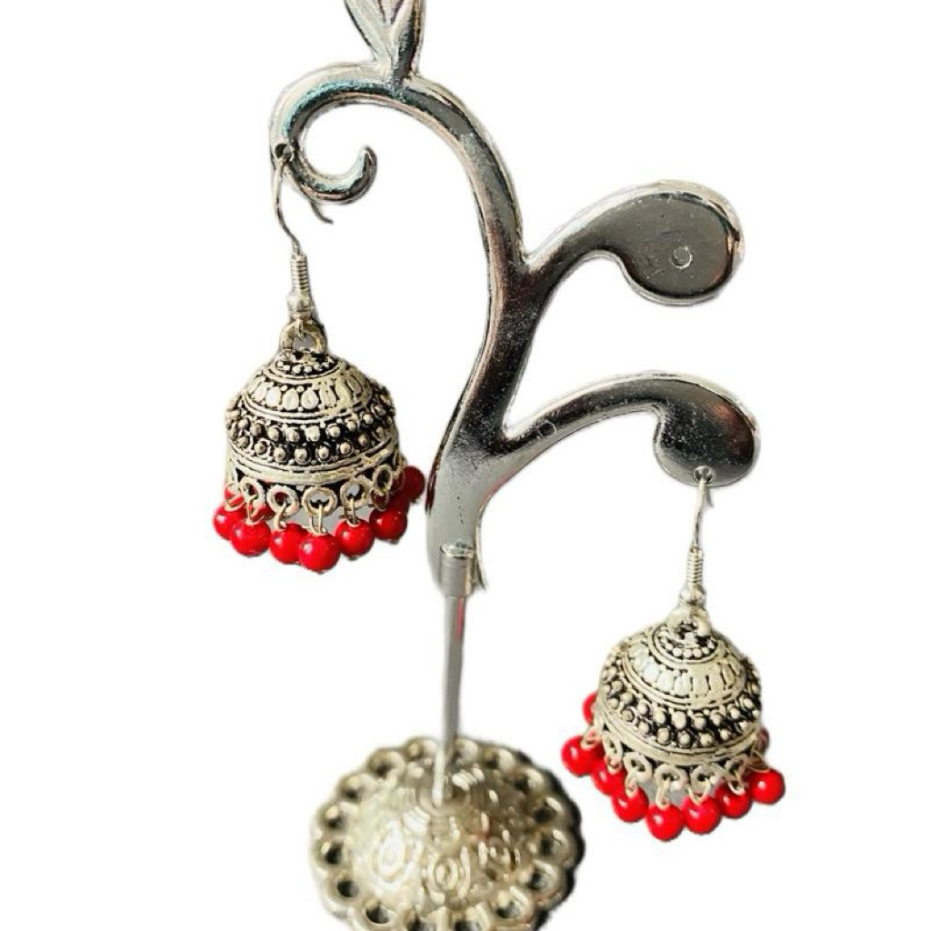 20 - Anting Jhumka Lonceng Silver - Anting Etnik India