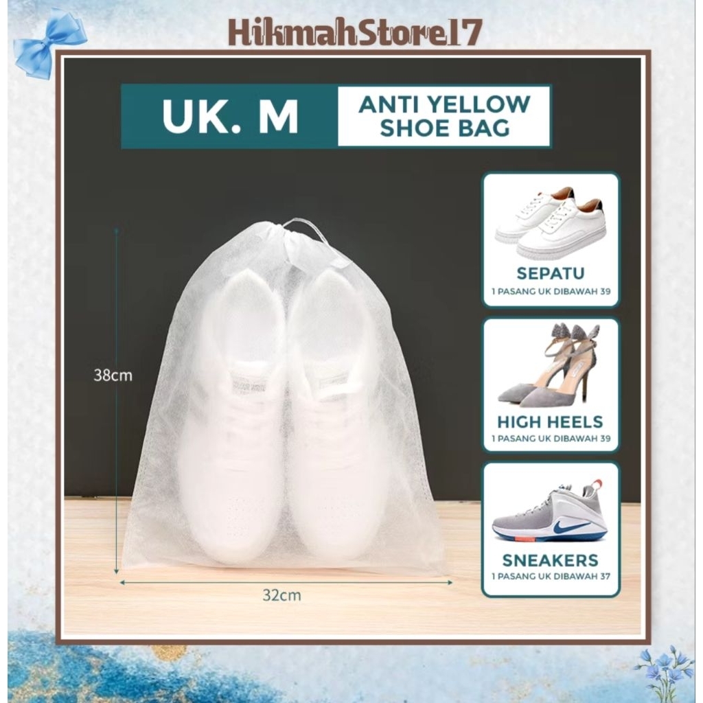 H17 | Cover Sepatu Serut Anti Kuning / Kantong Sepatu Tas Serut Penyimpanan Sepatu Sarung Tas Sepatu