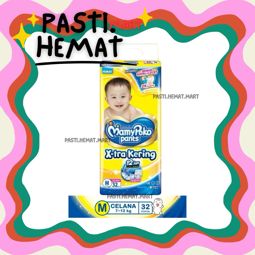 Mamy Poko Pampers Celana M32 | Pampers Celana Bayi Mamy Poko Ukuran M isi 32PCS