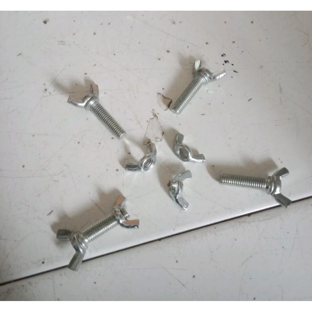 baut kuping + mur kuping galvanis, m6x15