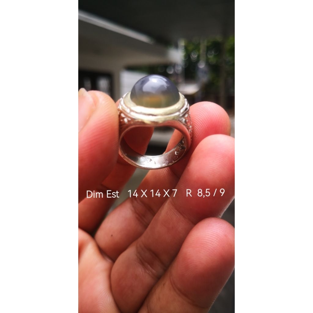 Cincin Batu Anggur / chalcedon Lumut / Lawas BUKAN bacan kalimaya pirus ruby safir pandan ijo garut 