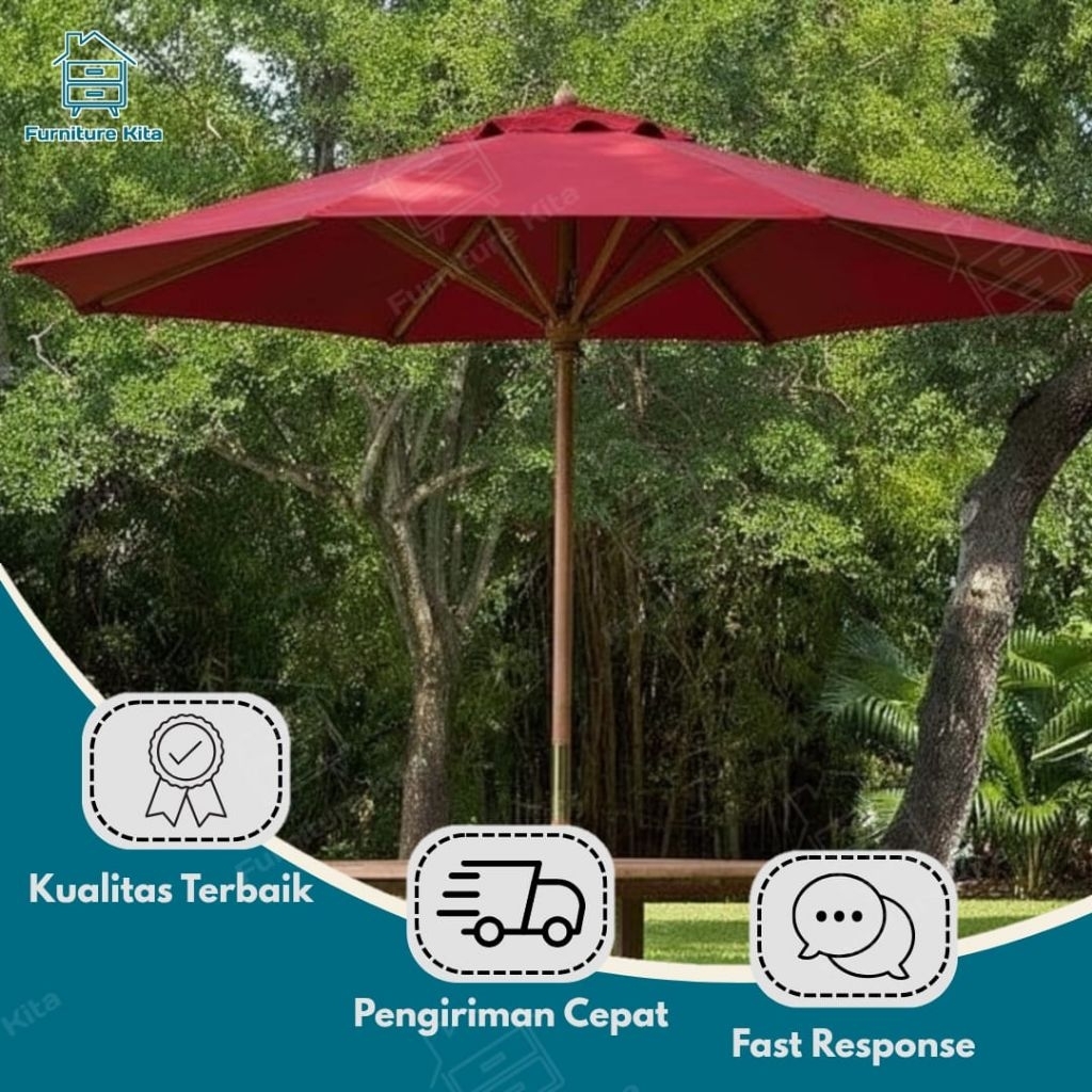 READY STOK  KAIN TENDA WATERPROOF SUPER TEBAL COCOK UNTUK PAYUNG MEJA CAFE, TAMAN & TERAS ANTI AIR 1