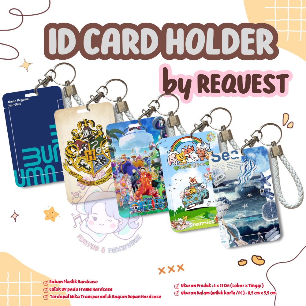 ID CARD HOLDER CAHOL UV PRINT TEMPAT KARTU CUSTOM GAMBAR FOTO
