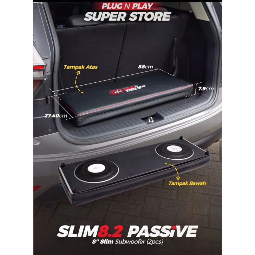 Subwoofer Universal Box Slim Cello 8inch Slim 8.2