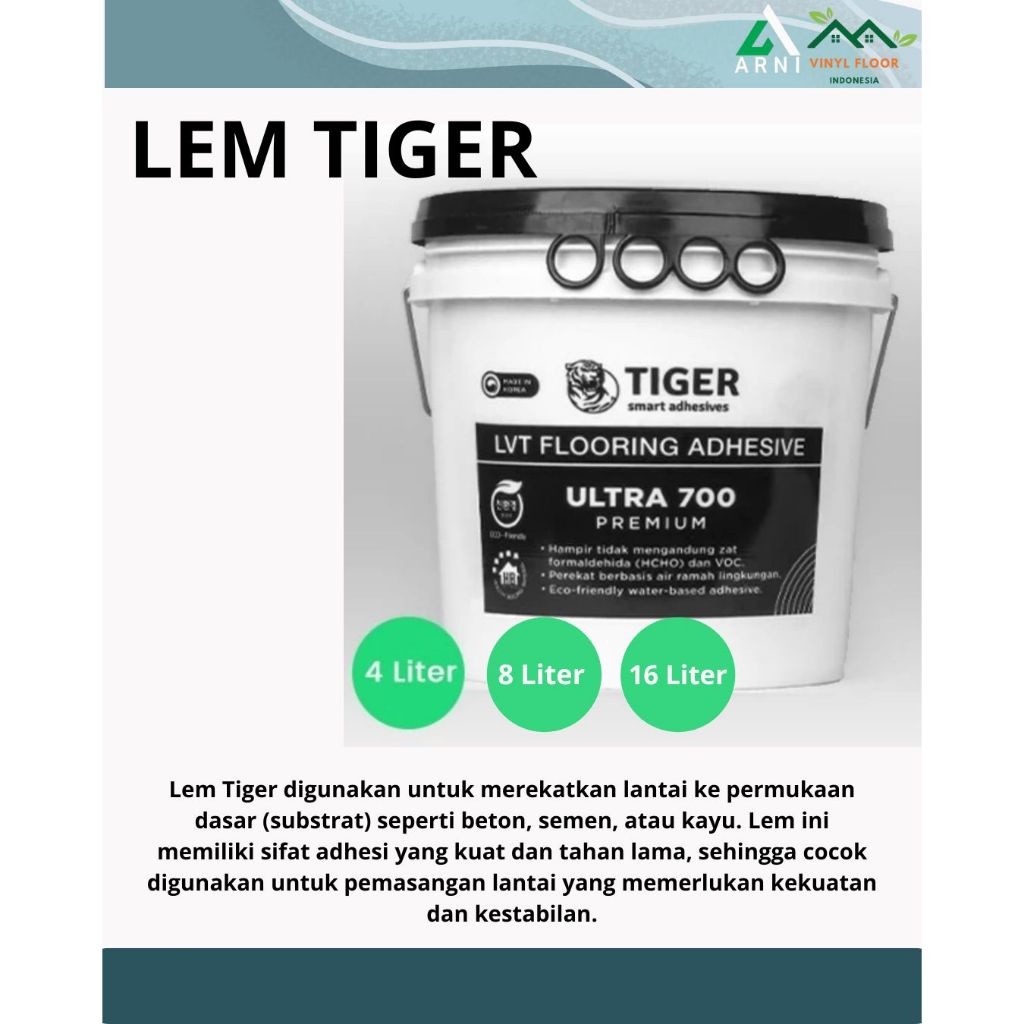 LEM VINYL FLOORING TIGER ULTRA 700 KOREA LEM VINYL 4,8,16 LITER
