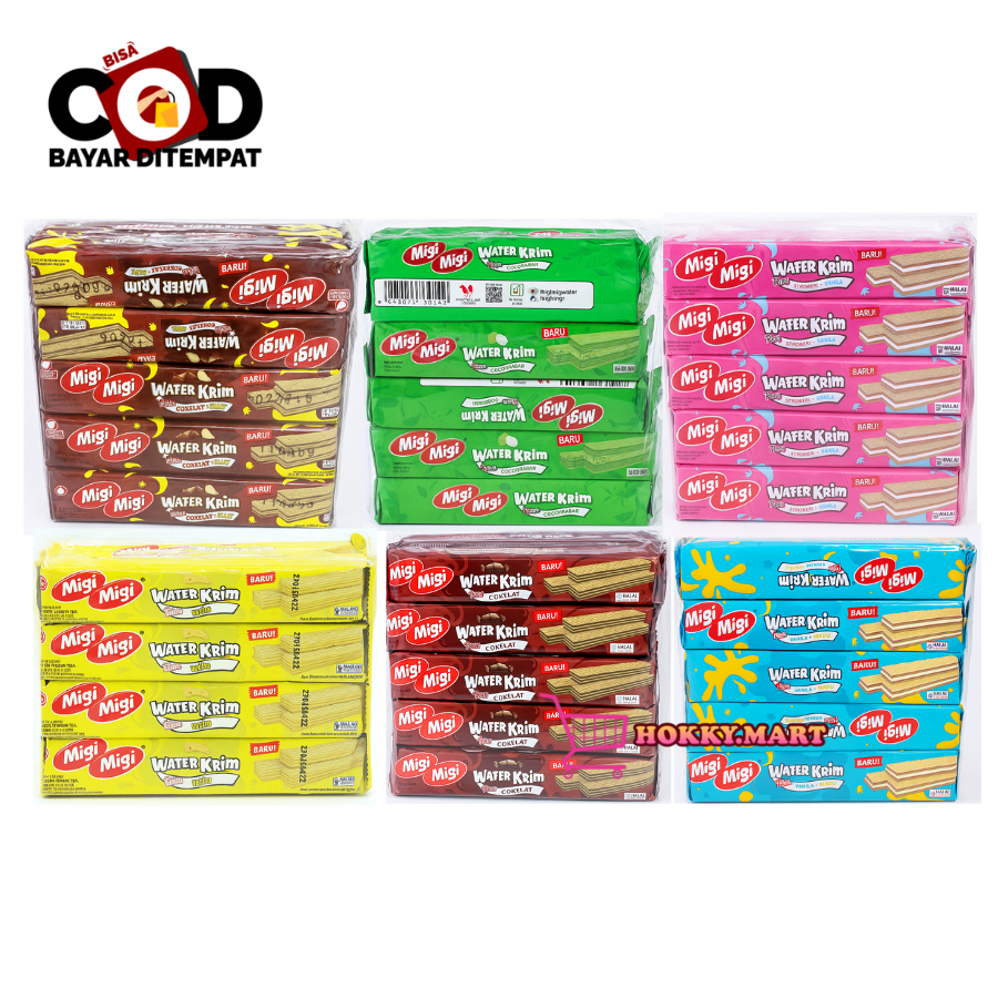 [ HOKKY ] Migi Migi Wafer Krim Pack Isi 10 X 10gr Migimigi Keju Cokelat Cocopandan Vanilacokelat Moc