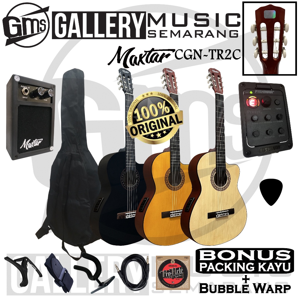 ORIGINAL!!! Gitar Klasik Elektrik Cutaway Maxtar CGN-TR2C Gitar Maxtar Original