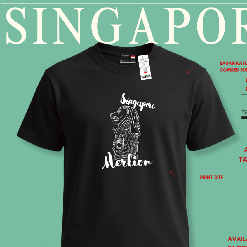 Kaos Oleh Oleh Singapore Singapura  Baju Oleh-oleh Singapore Singapura Kaos Souvenir Singapura Singa