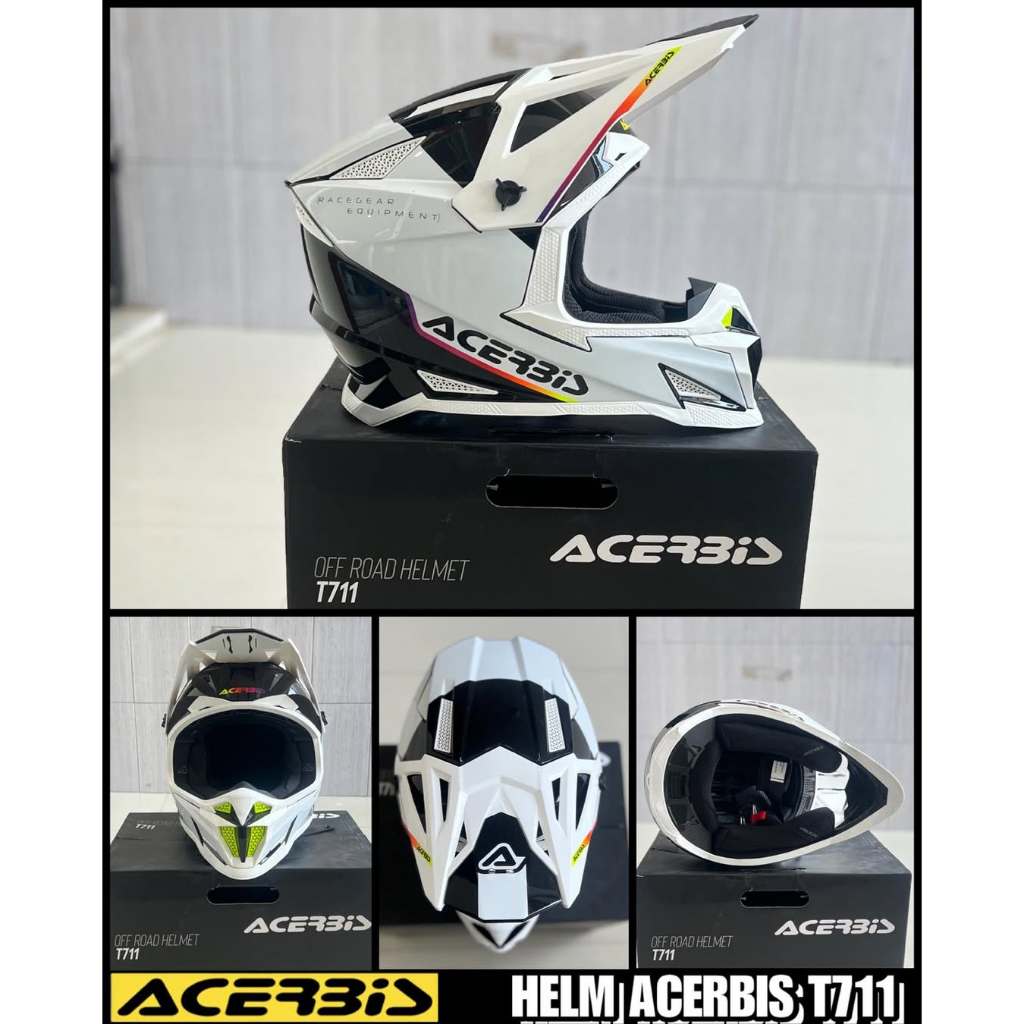 HELM ACERBIS T711 WHITE BLACK HELM CROSS ACERBIS