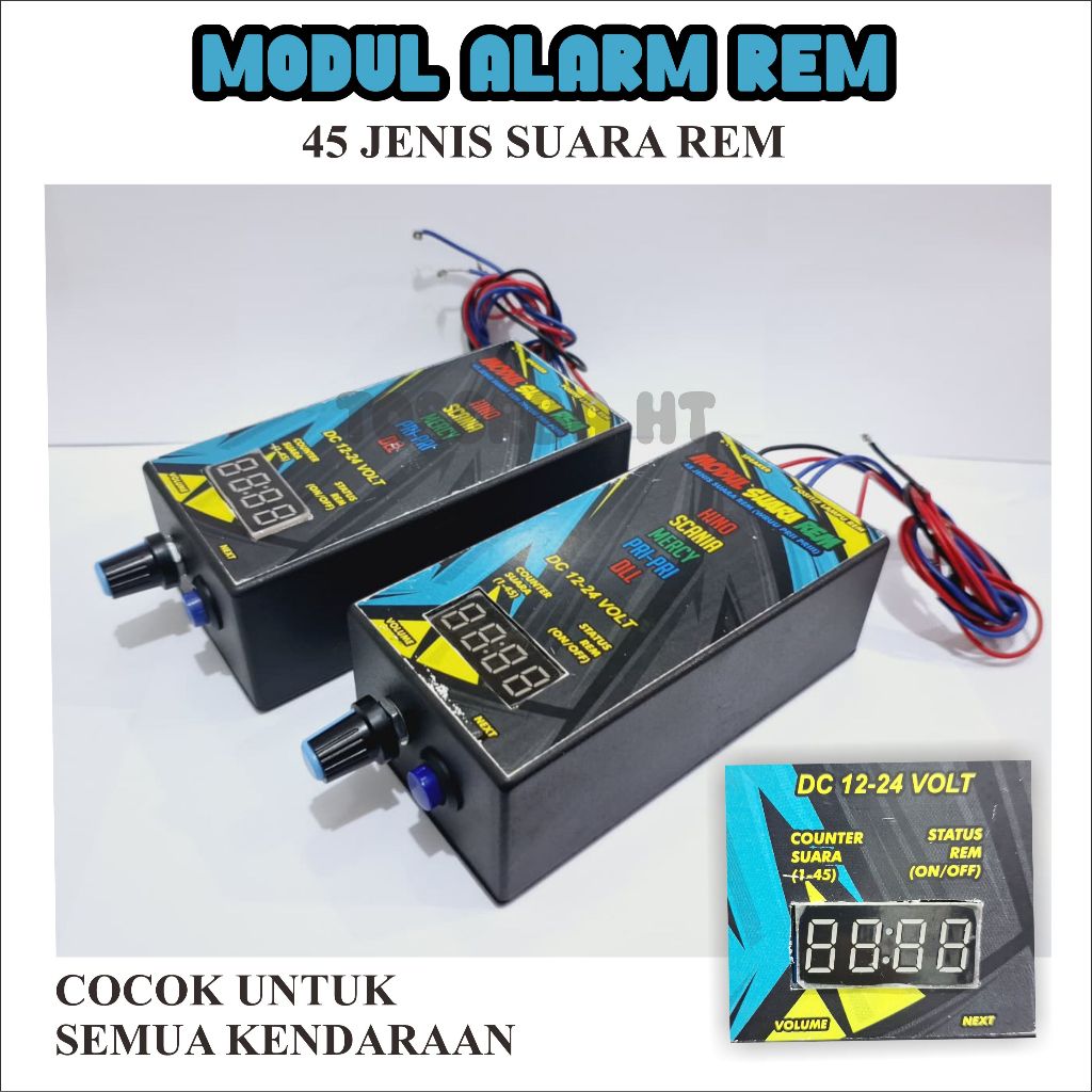 Modul Suara Rem Kendaraan, Modul Alarm Rem Lepas 12-24Volt