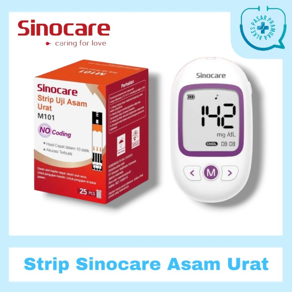 Strip Sinocare Asam Urat M101  Isi Ulang Sinocare Asam Urat  Refill Sinocare Ua